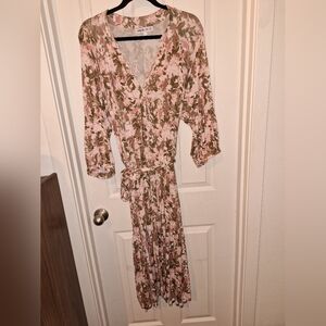 Floral Dress Plus Size Long Sleeve with Belt
